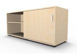 Schäfer Shop Select Sideboard, mit Schiebetür, abschließbar, Spanplatte, B 1600 x T 500 x H 663 mm, rechts anstellbar, Ahorn