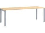Schäfer Shop Select Schreibtisch LOGIN, 4-Fuß, B 1800 x T 800 x H 740 mm, Ahorn/weißalu