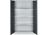 Schäfer Shop Select Materialschrank MSI 16409i, B 950 x T 400 x H 1535 mm, 3 Böden, Stahl, Weißalu/anthrazitgrau