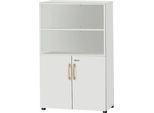 Schäfer Shop Select Kombischrank Start Off Wood, 4 OH, abschließbar, B 800 x T 420 x H 1514 mm, Holz, lichtgrau