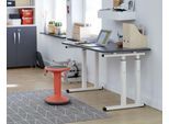 Schreibtisch Set Up, Rechteck, C-Fuß, B 1300 x T 650 x H 685-820 mm, graphit/weiß