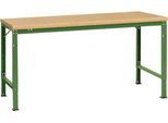 Manuflex Grundtisch UNIVERSAL Spezial, 1750 x 1000 mm, Multiplex natur, resedagrün