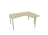 Winkelschreibtisch ARLON-OFFICE, 4-Fuß, Ansatz rechts, B 1600 x T 1200 x H 730 mm, Eiche-Dekor
