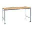 Manuflex Grundtisch UNIVERSAL Spezial, 1750 x 1000 mm, Multiplex natur, alusilber