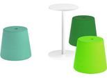 Nowy Styl Sitzhocker-Set Versi, Pouf-Set, 3 Sitzhocker inklusive Tisch, grün/hellgrün/türkis/weiß