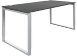 Schäfer Shop Genius Schreibtisch Modena Flex, höheneinstellbar, Rechteckform, Bügelfuß, Breite 1600 mm, graphit