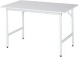 Rau ESD-Arbeitstisch Jerry, manuell höhenverstellbar, 28 mm Spanplatte mit Melaminbelag, bis 300 kg, B 2000 x T 800 x H 800-850 mm, lichtgrau