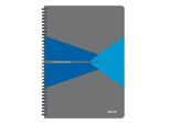 Notizbuch Leitz Office, Format A4, 90 karierte Blatt, lässt sich um 360° öffnen, Spiralbindung, Kunststoff-Einband, FSC®-zertifiziert, blau