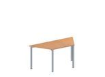 Schäfer Shop Genius Konferenztisch MODENA FLEX, Trapez, 4-Fuß Rundrohr, B 1600 x T 800 x H 720-840 mm, Buche/weißaluminium RAL 9006