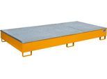 Bauer Regalwanne RW-GR 2700-2 PE, mit PE-Einsatz, mit Gitterrost, L 2665 x B 1315 x H 305 mm, gelborange RAL 2000
