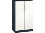 Flügeltürenschrank ASISTO C 3000, 3 Ordnerhöhen, B 800 mm, anthrazit/weiß