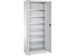 Schäfer Shop Select Materialschrank MSI 2409, Stahl, 6 Fachböden, B 950 x T 400 x H 1935 mm, weißaluminium