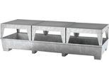 IBC-Station ASECOS, Stahl, mit 3 Abfüllböcken u. Staplerschuhen, 1000 l Auffangvolumen, B 3280 x T 1300 x H 820 mm, verzinkt