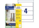 Avery® Zweckform Ordner-Etiketten LR4761, für breite Ordner (kurz), druckergeeignet, Recycling-Papier, rechteckig, naturweiß, 40 Stück auf 10 Blatt