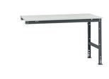 Manuflex Ansatztisch UNIVERSAL Standard, Tischplatte Melamin, 1500x1000, anthrazit