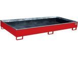 Bauer Regalwanne RW 2700-2 PE, mit PE-Einsatz, L 2665 x B 1315 x H 305 mm, feuerrot RAL 3000
