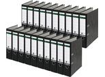 Ordner LEITZ®1080, DIN A4, Rückenbreite 80 mm, Griffloch, geklebtes Rückenschild, Hartpappe, 20 Stück, schwarz