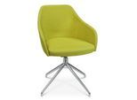 Konferenzsessel Topstar Sitness Life 2.1, dreh-/sitzhöhenverstellbar, Armlehnen, B 350-480 x T 460 x H 460-490 mm, 4-Fußgestell, Alu poliert & Stoff, gelb