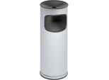 Kombi-Ascher VAR, rund, 17 l, für Innen & Außen, mit Sieb & Kantenschutz, Ø 250 x H 610 mm, Stahlblech, Edelstahl