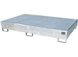 Bauer Regalwanne RW-GR 2200-2 PE, mit PE-Einsatz, mit Gitterrost, L 2165 x B 1315 x H 510 mm, feuerverzinkt