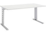 Schäfer Shop Select Schreibtisch Moxxo IQ, Rechteck, C-Fuß, B 1800 x T 800 x H 735 mm, weiß