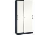 Schiebetürenschrank ASISTO C 3000, 5 Ordnerhöhen, abschließbar, Breite 1000 mm, anthrazit/weiß