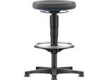 Allround Hocker Bimos, sitzhöhenverstellbar 560-810 mm, mit Gleiter & Fußring, Supertec-Bezug, schnitt- & rutschfest, mit Mikropanzerung, Farbring blau