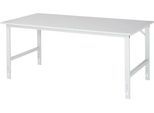 Rau ESD-Arbeitstisch Tom, manuell höhenverstellbar, 28 mm Spanplatte mit Melaminbelag, bis 500 kg, B 2000 x T 1000 x H 760-1080 mm, lichtgrau