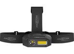 LED-Stirnlampe Ansmann HD800RS, 800 Lumen, 80 m Reichweite, bis zu 10 h, Gestensteuerung, flexibles Stirnband, B 82 × T 41,5 × H 52 mm, schwarz