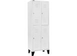Schäfer Shop Select Kleiderspind, mit 2 x 2 Abteilen, 300 mm, mit Füßen, Drehriegelverschluss, Tür lichtgrau