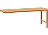 Manuflex Ansatztisch UNIVERSAL Spezial, Tischplatte Multiplex, 2000x1000, rotorange