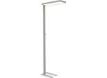 LED-Stehlampe Maul MAULjura, 62 W, 9200 lm, 4000 K, direktes/indirektes Licht, dimmbar, H 1965 mm, Aluminium, silber