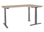 Schäfer Shop Genius Winkelschreibtisch Modena Flex, elektrisch höhenverstellbar, 90° Winkel, T-Fuß, B 2000 mm, Eiche/anthrazit