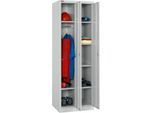 Schäfer Shop Select Garderobenspind Set, 2-teilig, 1 x mit 2 Böden & Kleiderstange, 1 x mit 4 Böden, B 300 x T 457 x H 1800 mm, Zylinderschloss