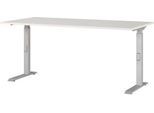 Schreibtisch Agenda, mechanisch höhenverstellbar, B 1600 x T 800 x H 680-910 mm, Lichtgrau/Silber