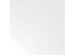 Trapezplatte Breno, Verbindungsplatte für Schreibtische Breno, mit Stützfuß, L 1200 x B 1200 mm, Spanplatte, Weiß/Silber