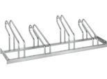 Bügelparker, 1-seitig, für Reifen bis B 55 mm, B 1400 x T 540 x H 500 mm, Stahl feuerverzinkt, 4 Einstellplätze, montiert