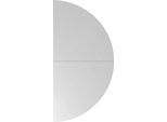 Ansatztisch Breno, für Schreibtische Breno, ⌀ 1600 mm, Lichtgrau/Silber