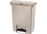 Rubbermaid Tretabfalleimer Slim Jim Step-On, L 425 x B 271 x H 536 mm, 30 l, Kunststoff, beige