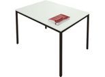 Schäfer Shop Pure Stahlrohrtisch, Rechteck, Quadratrohrfuß, B 1200 x T 700 x H 720 mm, lichtgrau/schwarz
