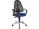 Topstar Bürostuhl Point Net, Permanentkontakt, m. Armlehnen, verstellbarer Netzrücken, blau