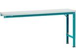 Manuflex Ansatztisch UNIVERSAL Spezial, 1750 x 800 mm, Kunststoff lichtgrau, wasserblau