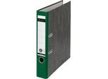 LEITZ® Ordner 1050, DIN A4, Rückenbreite 52 mm, Griffloch, geklebtes Rückenschild, Hartpappe, 1 Stück, grün