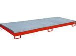 Bauer Regalwanne RW-GR 3300-1 PE, mit Gitterrost und PE-Einsatz, B 3262 x T 1312 x H 195 mm, bis 240 l, Stahl lackiert, feuerrot