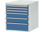 Manuflex Schubladen-Unterbauten, für Werkbank Profi Tiefe 700 mm, lichtgrau/brillantblau