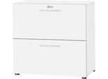 Schäfer Shop Select Hängeregistraturschrank SET UP, 2 HR-Schübe, abschließbar, B 800 x T 420 x H 788 mm, weiß/weiß
