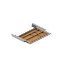 Schublade für elektrisch höhenverstellbaren Schreibtisch Elements, Metall mit Bambus-Inlay, B 424,6 x T 264,5 x H 36,5 mm, silber