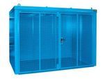 Gasflaschencontainer BAUER GFC-B M5, B 2175 x T 3125 x H 2270, für 96 Gasflaschen, feuerbeständig, abschließbar, blau