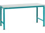 Manuflex Grundtisch UNIVERSAL Spezial, 1750 x 1000 mm, Kunststoff lichtgrau, wasserblau