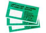 Dokumententasche Lieferschein/Rechnung, DIN lang, mit Fenster, schwarz auf grün, Pergamin-Papier, 250 Stck.